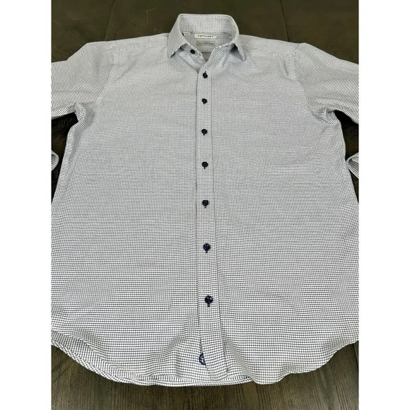 Twillory Dress Shirt Mens Size 16 34/35 Tailored Fit Safe Cotton Non Iron Blue - Picture 3 of 11